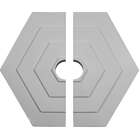 Ekena Millwork Woodruff Ceiling Medallion, Two Piece (Fits Canopies up to 3 1/2"), 23 1/4"OD x 3 1/2"ID x 7/8"P CM23WF2-03500